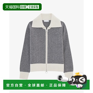 韩国直邮LACOSTE (女士）25FW 电缆拉链开襟羊毛衫 AF420E-55N CC