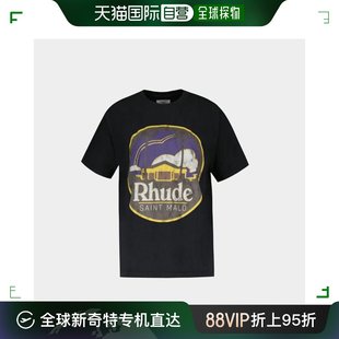 BLACK 韩国直邮RHUDE24SS短袖 T恤男RHSS24TT17012610