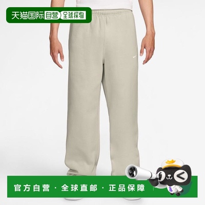 韩国直邮Nike Solo Swoosh 系带纯色直筒休闲裤 男款 浅骨色/白色