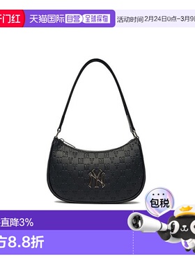 韩国直邮MLB Monogram男女复古NY标腋下包单肩3ABQS022N-50BKS