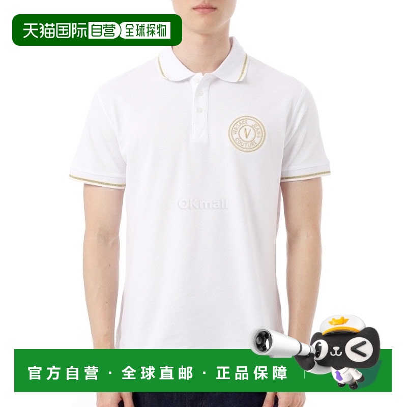 韩国直邮VERSACE 刺绣 V 字徽章 Polo 衫 (78GAGT00 CJ01T G03) /