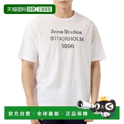 韩国直邮ACNE STUDIOS做旧款圆领宽松字母短袖T恤美式休闲CL0196