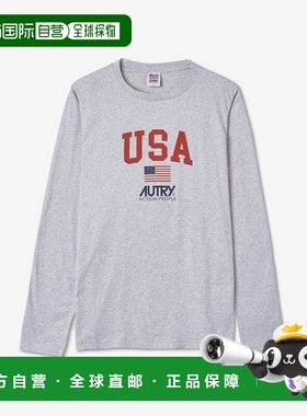 韩国直邮AUTRY 男士T恤LSIM1513FW22纯棉长袖男装
