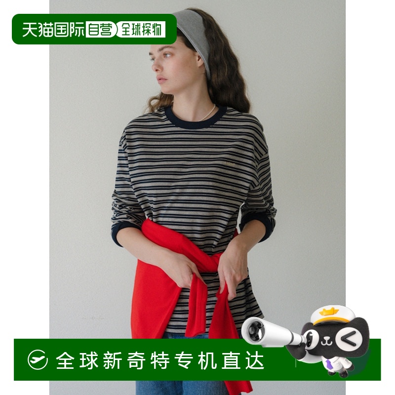 韩国直邮ANEDIT 女士女装T恤AN24FT0005 U Stripe Boxy Tshirt_3co