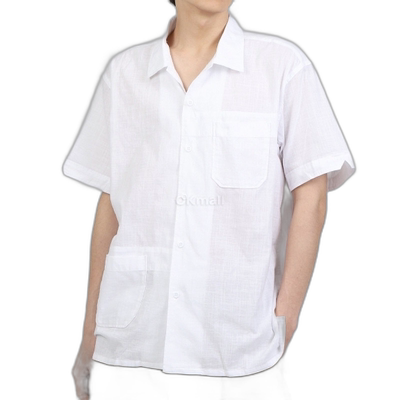 韩国直邮Engineered Garments Camp Shirt D - 白色棉质手帕短袖