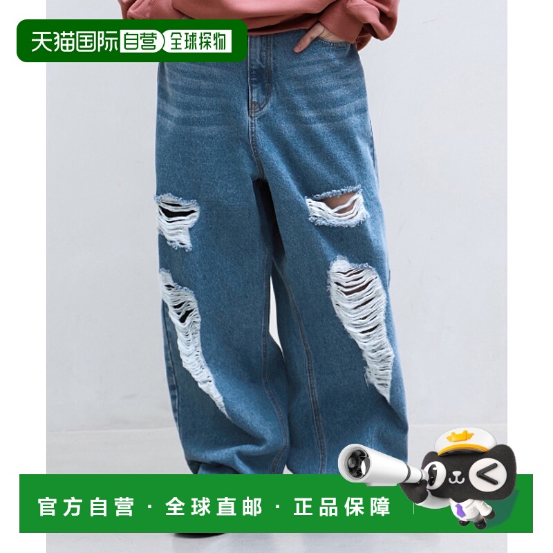 韩国直邮FILLUMINATE 公用牛仔裤 FBESUDP166BL Destroyed Wide D