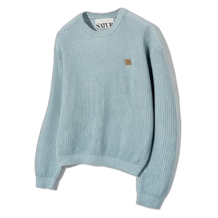 韩国直邮SATUR设计师款大气简约日常休闲个性毛衣SA23FWMK21BL