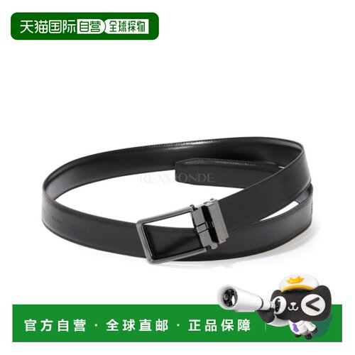 韩国直邮HUGO BOSS 意大利皮革自动皮带，带刻有品牌标志的皮带扣