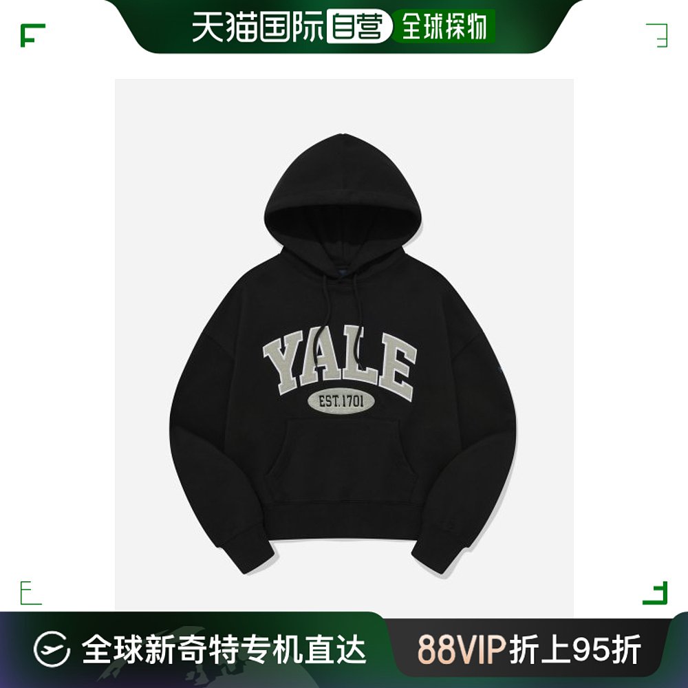 韩国直邮YALE(23FW) 2 TONE ARCH CROP HOODIE BLACK连帽衫YD09H-封面