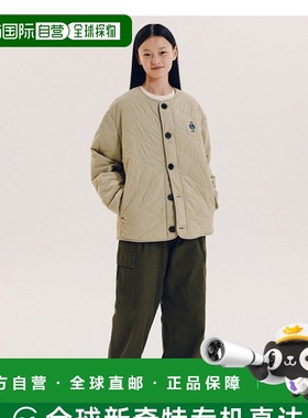 韩国直邮YALE EMBROIDERY DAN COLLARLESS QUILTING JACKET BEIGE