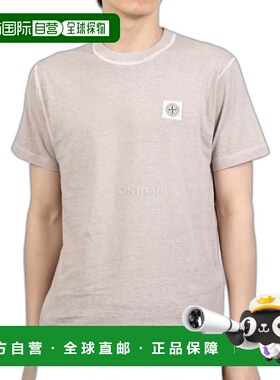 韩国直邮STONE ISLAND 23757 FISSATO处理有机棉平纹针织T恤男装