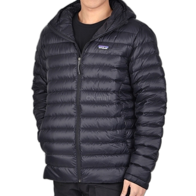 韩国直邮Patagonia羽绒连帽衫男女同款黑色徽标舒适保暖柔软时尚