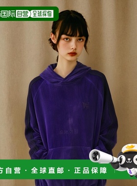 韩国直邮NEEDLES C/Pe 丝绒紫色运动帽衫 NS252 连帽拉链款高档