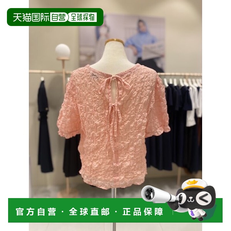 韩国直邮JJ JIGOTT [BUSAN] [JJGOTT] 皱背丝带上衣 GR6A0BLR41