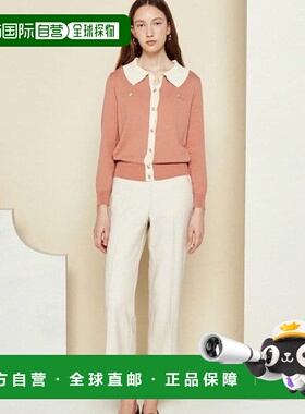 韩国直邮THE IZZAT [THEIZAP] 金属钮扣百褶领开衫 IM3A1CD02_DG