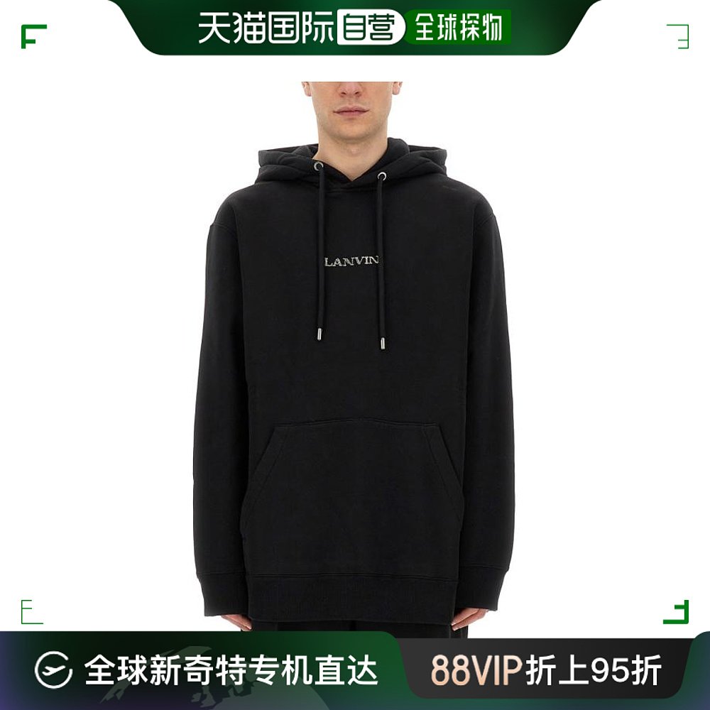 韩国直邮LANVIN24SS连帽衫连帽卫衣男RU HO0009 J110 P2410 BLAC