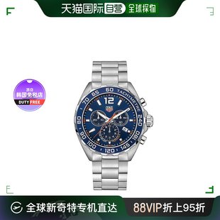 泰格豪雅蓝盘钢带男士 HEUER 手表CAZ1014.BA0842运动石英腕表 TAG