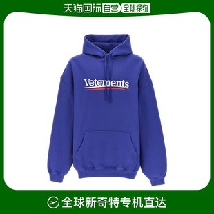 韩国直邮VETEMENTS24SS连帽衫 连帽卫衣男UE64HD440NROYALBLUEBlu