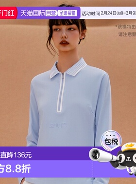 韩国直邮G/fore高尔夫长袖上衣女款浅蓝色休闲防晒G4LS23K863