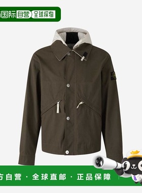 韩国直邮Stone Island 皮夹克 K1S154100080S0110V0054 军绿色 DO