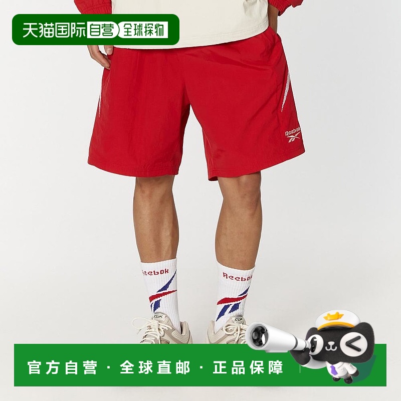 韩国直邮Reebok Vector Flash运动舒适干爽五分休闲短裤 男款 红