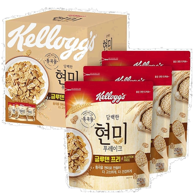韩国直邮KELLOGGS家乐氏糙米谷物麦片550g*6包即食冲饮健康早餐
