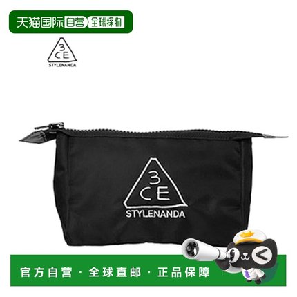 韩国直邮3CE 三熹玉 黑色LOGO小型化妆包新款