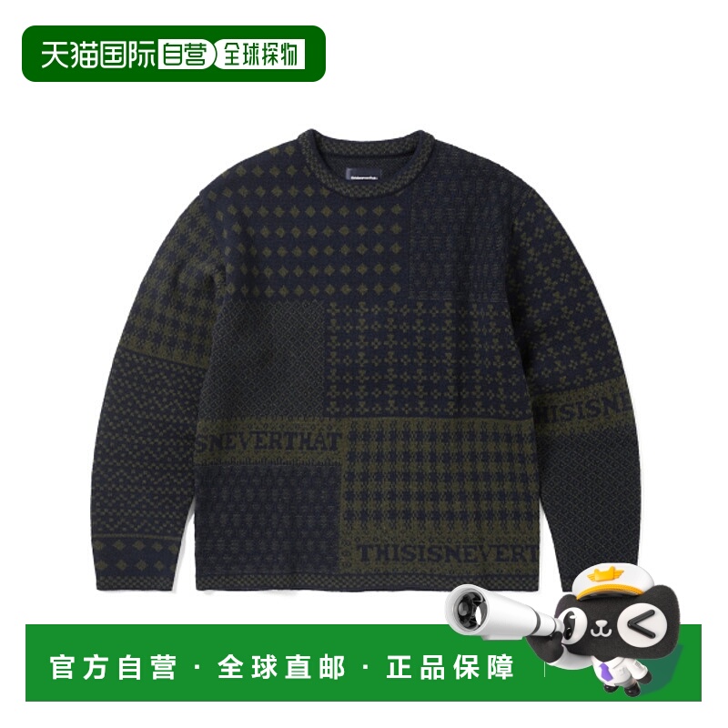 韩国直邮THISISNEVERTHAT 公用男针织TN243KKNPK06NAV Block Knit