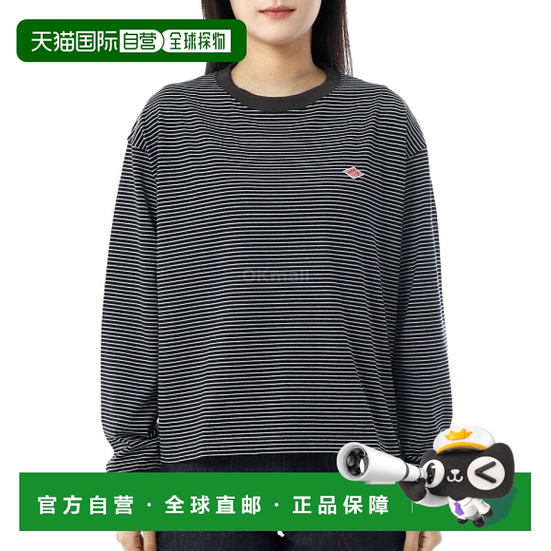 韩国直邮DANTON 长袖条纹T恤 (DTC0269-TCB 黑色