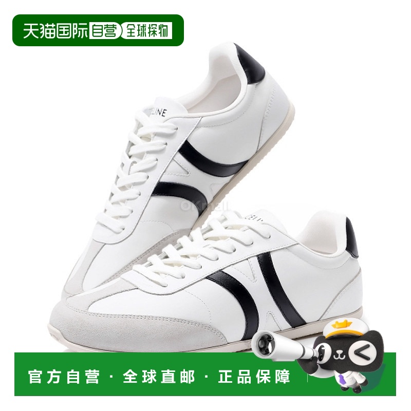 韩国直邮CELINE 凯旋门装饰小牛皮和绒面小牛皮慢跑低系带运动鞋
