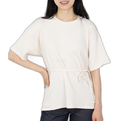 韩国直邮Baserange Shaw 白色有机棉短袖T恤 女士休闲款 FSHT-RIB