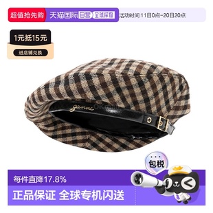 狩猎帽 韩国直邮GANNI 979 A6669 贝雷帽 格纹贝雷帽