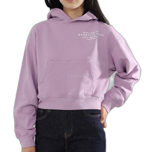 韩国直邮Sporty&Rich Health Initiative 短款连帽衫卫衣舒适