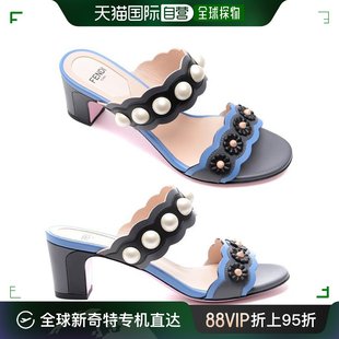 女性珍珠花纹拖鞋 韩国直邮Fendi GUESS A16 一字带凉鞋 8R6691