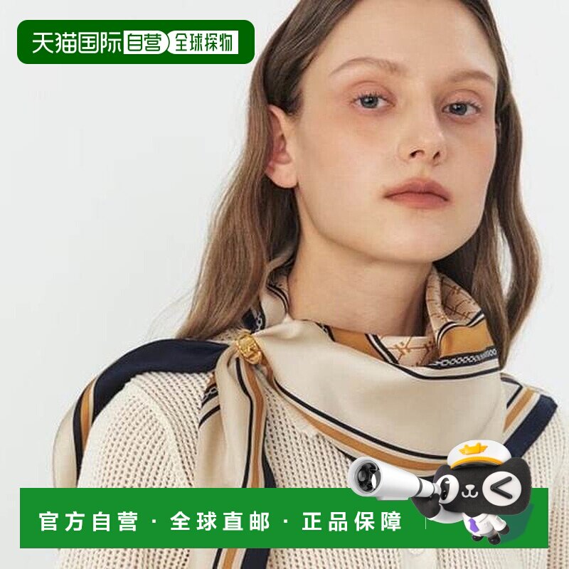 韩国直邮HAZZYS [拷화점BEST][SILK]深蓝色Heriato三角戒指丝巾HISC