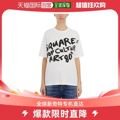 韩国直邮DSQUARED224SS短袖T恤女HS75GD0389S24668100 WhiteWhite