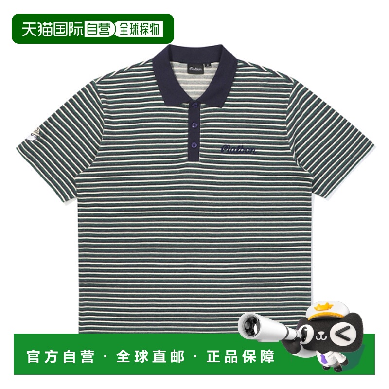 韩国直邮MALBON GOLF 男士Polo衫  Striped Q-zip Short Sleeved