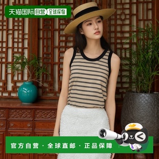 _米色条纹 G牌粗体罗纹日常无袖 韩国直邮ANEDIT 단독