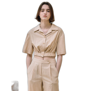 韩国直邮LOEUVRE 女士女衬衫 Crease Bending Shirt SW2MB623-91