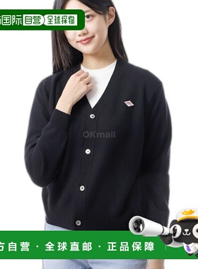 韩国直邮DANTON 羔羊毛 V 领针织开衫 (DTD0029-LMW-黑色) 开襟衫