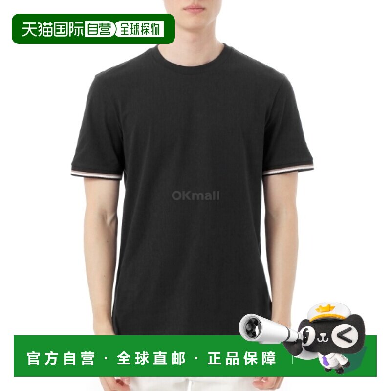 韩国直邮HUGO BOSS 带标志性条纹袖口的棉质针织 T 恤（50501097-