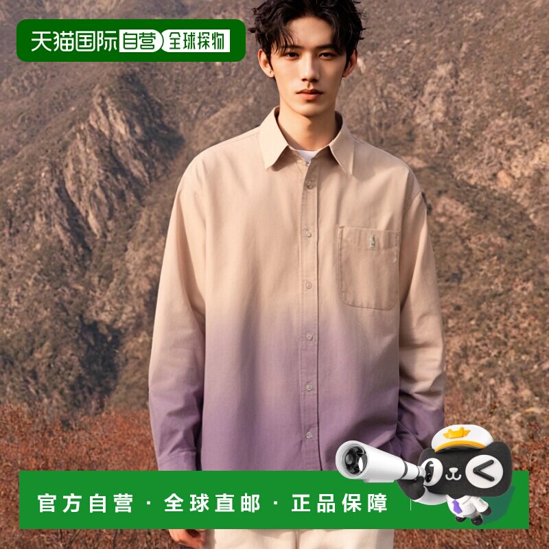 韩国直邮YALE OVER FIT HERITAGE DAN SHIRTS GRADATION PURPLE男