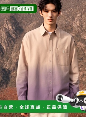 韩国直邮YALE OVER FIT HERITAGE DAN SHIRTS GRADATION PURPLE男
