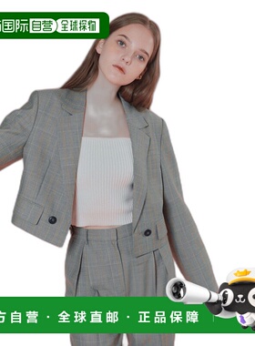 韩国直邮LOEUVRE正品 女士精品301608647Check Crop Jacket SW2SJ