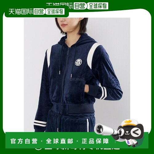 韩国直邮Sergio Tacchini Veneto 天鹅绒拉链连帽衫 (STF24W51006