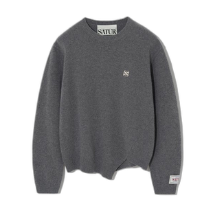 韩国直邮SATUR设计师款大气简约日常休闲个性毛衣SA23FWMK01CC