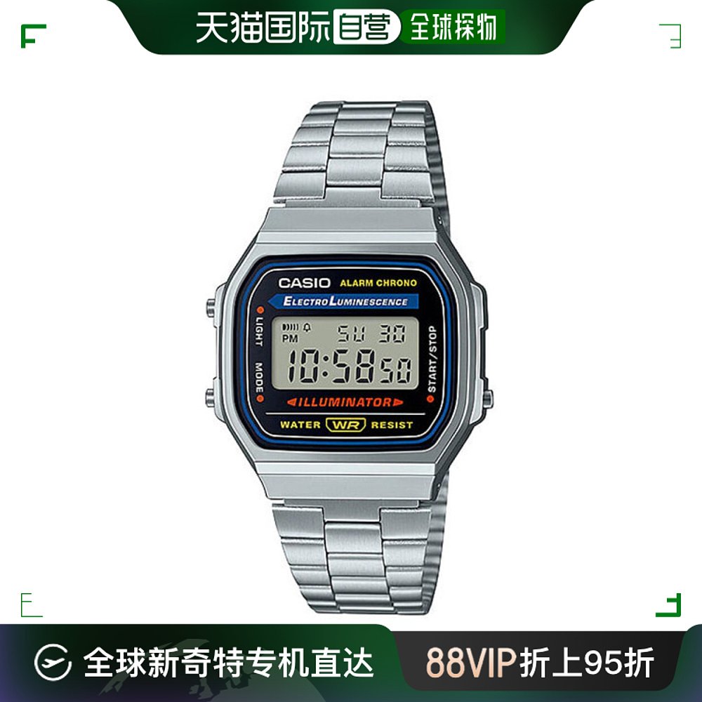 韩国直邮Casio欧美腕表 CASIO A168WA-1U复古数字金属表带腕表