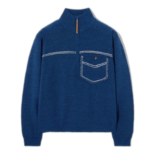 韩国直邮SATUR设计师款大气简约日常休闲个性毛衣SA23FWMK17BL