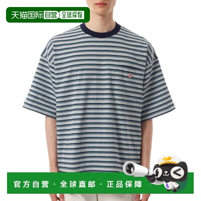 韩国直邮DANTON 大号口袋条纹T恤（DTC0402-TCB 蓝色）