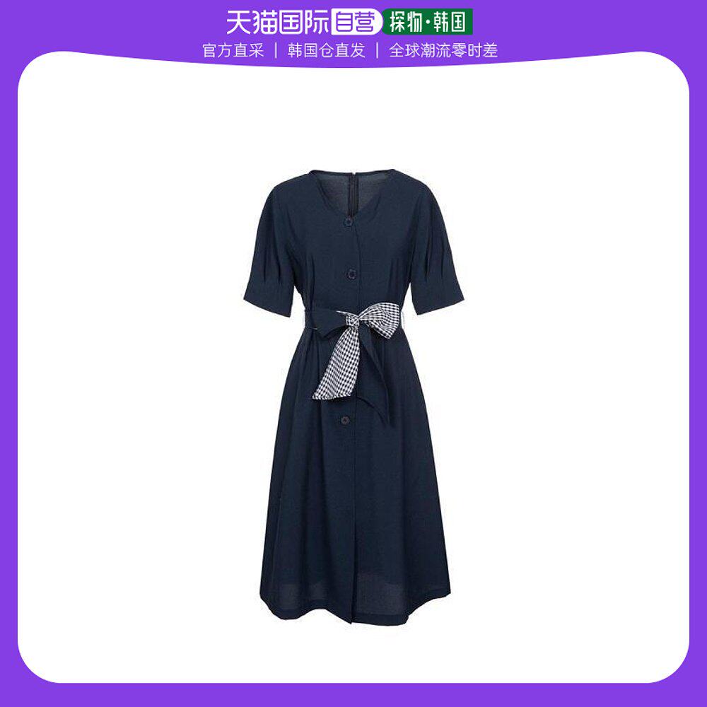 韩国直邮BESTIBELLI 连衣裙 [BESTIBELLY] 22S/S 格子 配色 束带